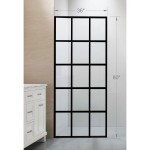 CCPG102MB, FIXED PANEL WITH GRID, SHOWER DOOR , Size: 36" X 80", MATTE BLACK